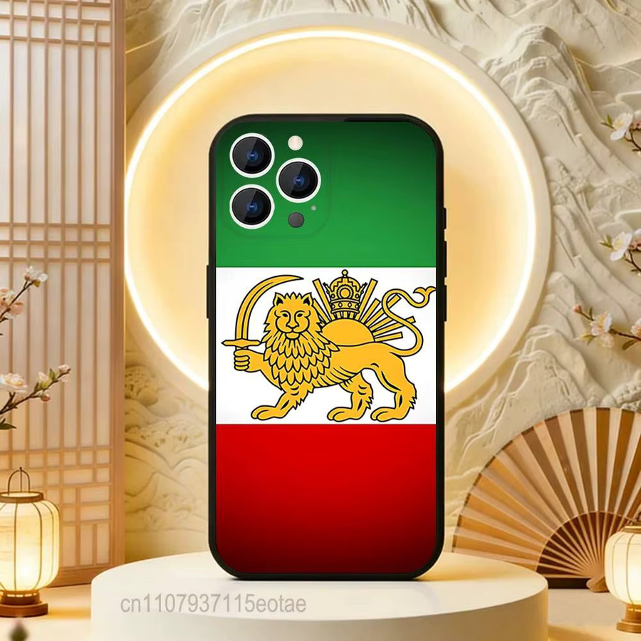 Schützende Handyhülle mit Löwenflagge von Iran für Apple iPhone in Schwarz und Multicolour - Bild 2