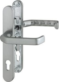 HOPPE PT-Drückergarnitur Liverpool 1313G/3357N, ovale Drückergarnitur mit PZ-Funktion, Stahlfarben/Silber, für Türstärken 67-72 mm - Bild 1