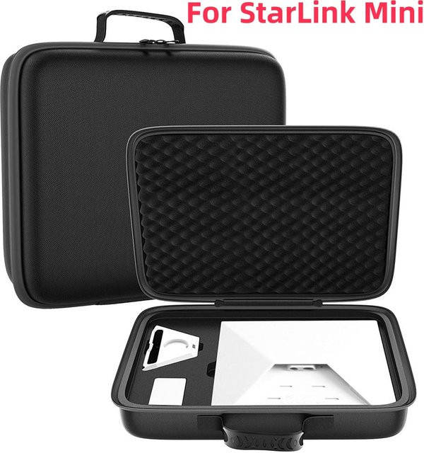 SZKOSTON Starlink Mini Reisetasche in Schwarz mit stoßdämpfendem Schaumstoff Innenschutz und Hartschale als tragbarer Aufbewahrungskoffer für Adapter und Kabel - Bild 1