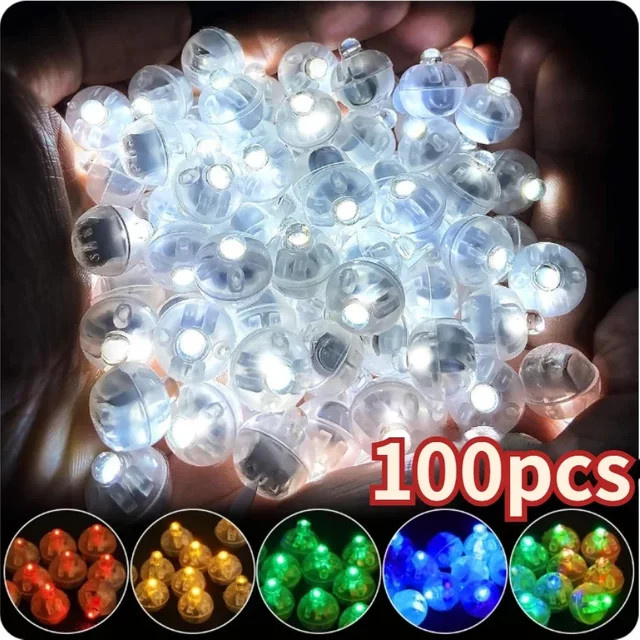100 Stück Mini LED Ballon Lichter in Bunt und Gelb für Party und Dekoration - Bild 1
