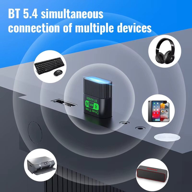 KEBIDUMEI WiFi 6 und Bluetooth 5.4 Netzwerkkarte Dual Band 2,4G+5GHz Wireless Receiver Adapter für PC und Laptop in Schwarz - Bild 2