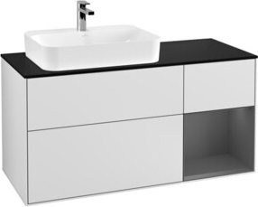 V&B Waschtischunterschrank Finion mit Wandbeleuchtung, Weiß lackiert, Breite: 120 cm, Tiefe: 50,1 cm, Höhe: 50,1 cm - Bild 1