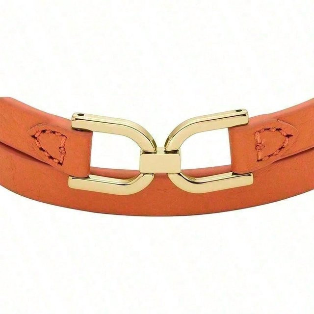 Fossil Damen-Mehrstrangarmband, Leder, orange - Bild 1