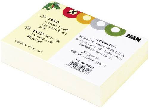 HAN Karteikarten DIN A8 quer Gelb 100 Stück - Bild 1