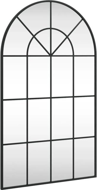 vidaXL Wandspiegel Schwarz aus Metall und Glas, B/H: 60 x 100 cm - Bild 1