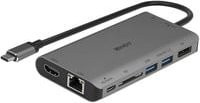 LINDY USB 3.2 Type C Mini-Dockingstation mit HDMI, DisplayPort und GigE in Schwarz/Grau - Bild 2