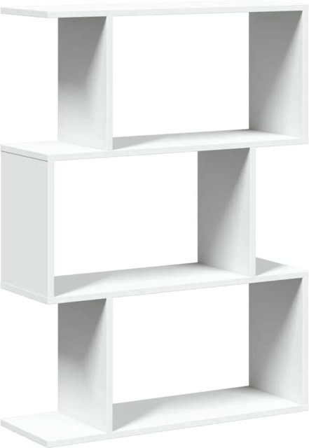 vidaXL Raumteiler Bücherregal 3-stufig in Weiß aus Holzwerkstoff, B/T/H: 70 x 24 x 97 cm - Bild 1