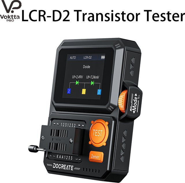 Voktta LCR-D2 Multifunktionaler Transistortester und LCR ESR Meter in Schwarz - Bild 1