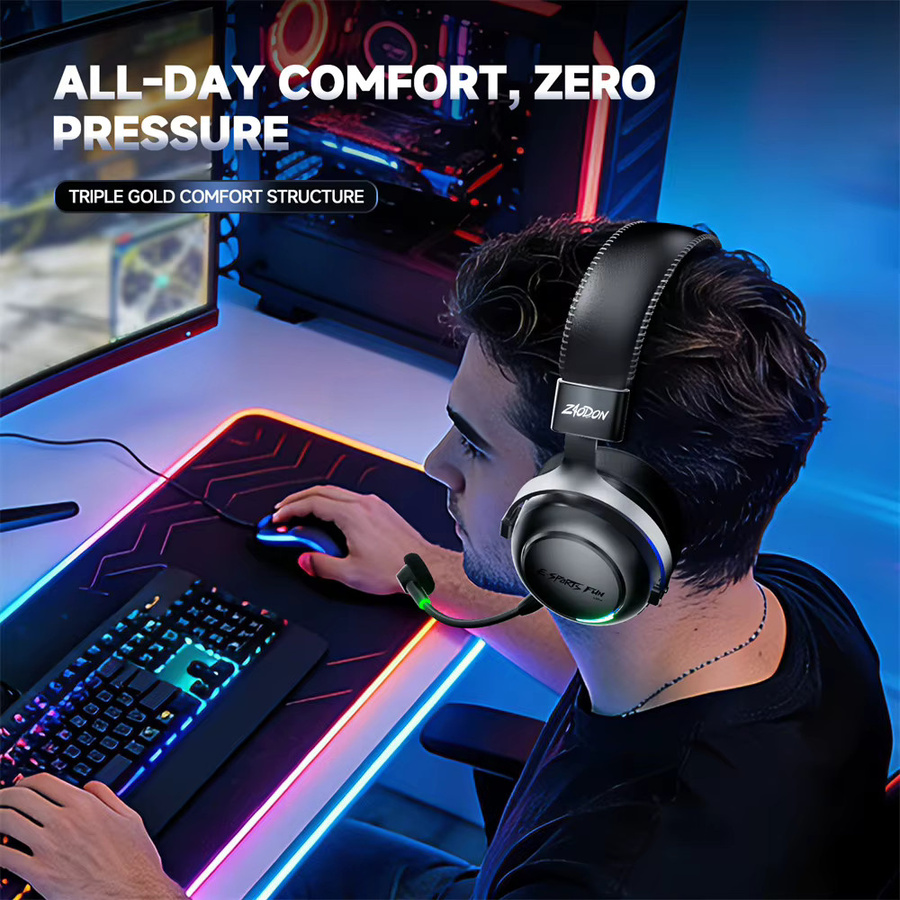HAAYOT Kabelloser Gaming-Kopfhörer mit Bluetooth 6.0, 53-mm-Titan-Treiber, 7.1 Virtual Surround Sound und 15 ms Zero-Latency in Schwarz für PC, PS5 und Mobile - Bild 5
