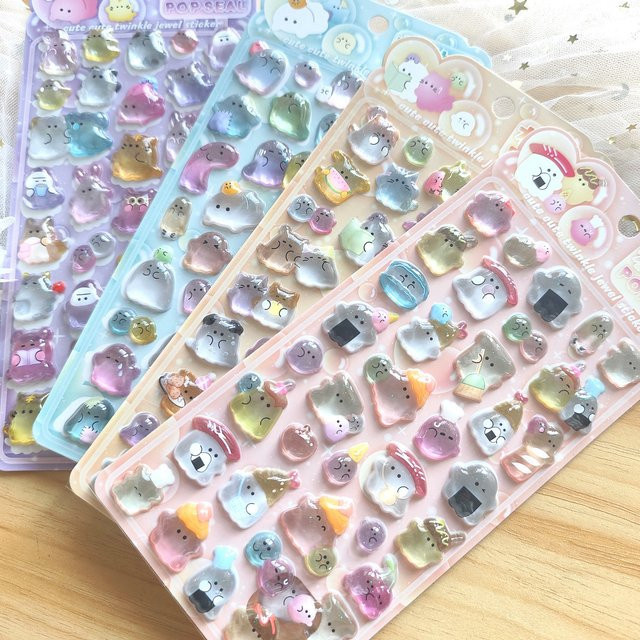 Transparente Pop-Siegelaufkleber in Multicolour für Tagebücher, Telefone und DIY-Projekte - Bild 1