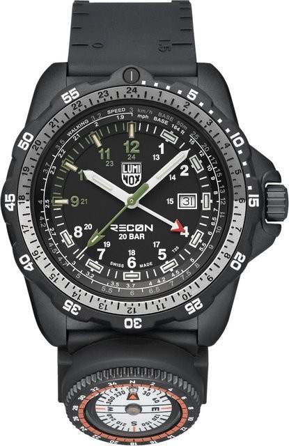 Luminox Herrenuhr Recon Nav Spec Set, Quarz, Edelstahl, 46 mm, Schwarz - Bild 1