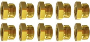RIEGLER Reduziernippel-Set aus Messing in Gold, 10-teilig, 1/2 - 3/8 Zoll - Bild 1