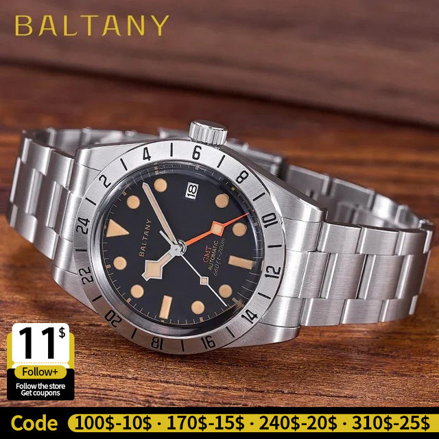 Baltany Armbanduhr GMT, Automatik, Edelstahl, Herren - Bild 1