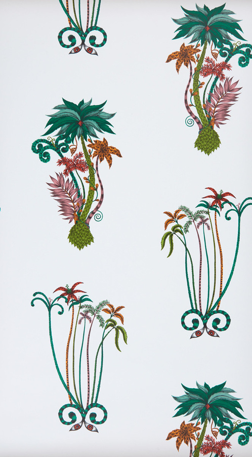 Clarke & Clarke Tapete Jungle Palms in Multicolour mit botanischem und floralem Design aus Vlies - Bild 1
