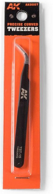 AK Interactive Precise Curved Tweezers, Metall, Schwarz - Bild 1