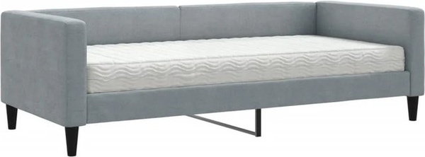 vidaXL Tagesbett mit Matratze in Hellgrau, B/T/H: 190 x 90 x 68 cm