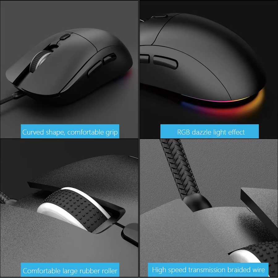 Ergonomische Congdi USB Computermaus mit 6 Tasten und verstellbarer DPI in Schwarz oder Weiß - Bild 3