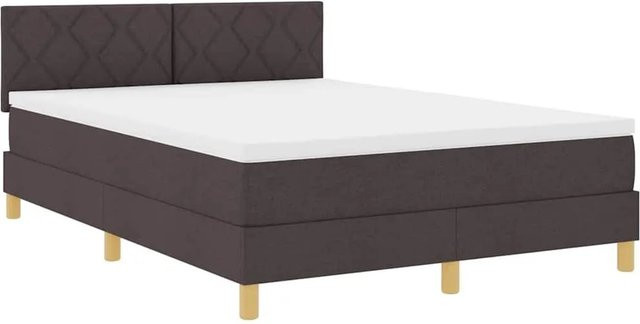 vidaXL Boxspringbett Hybrid mit Matratze Dunkelbraun B: 160 cm, T: 200 cm, H: 280 cm - Bild 1