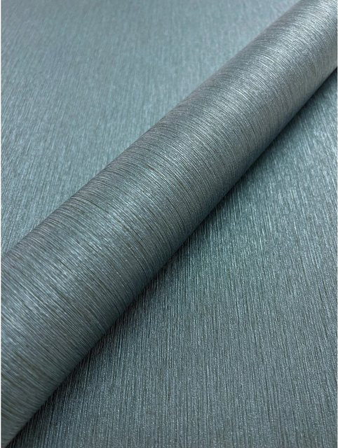 Newroom Vliestapete Deverell Uni Grey Blue Modern Satin-Gloss FSC - Bild 1
