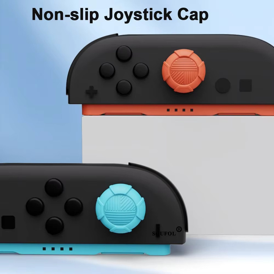 MBCHIPSTAR 6er Set Silikon Thumbstick Grip Kappen für Nintendo Switch Joycon in Schwarz und Multicolour - Bild 4