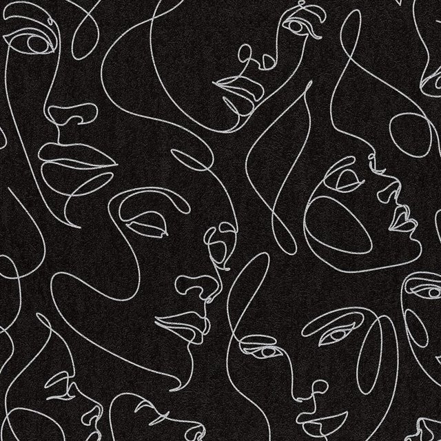 PROFHOME Grafik Tapete Design Metallic Schwarz Silber, geometrisches Abstract-Muster, Vlies-Tapete, Breite: 0,53 m, Länge: 10,05 m - Bild 1