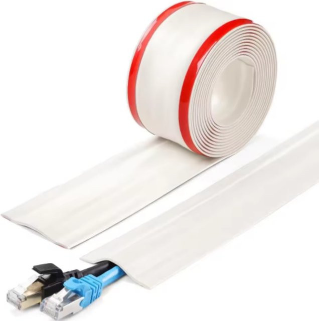 Flexible Kabelabdeckung aus PVC für den Boden in Schwarz zum Kabelschutz und Kabelmanagement - Bild 1