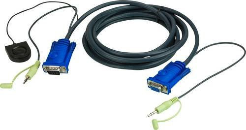 ATEN KVM Adapter Schwarz mit VGA-Stecker und 3,5 mm Klinkenstecker, Länge: 3,00 m - Bild 1