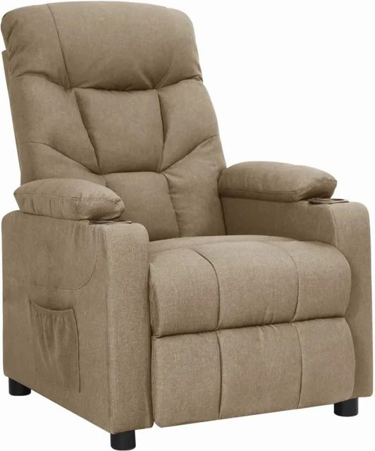 vidaXL Relaxsessel in Beige aus Stoff mit Armlehnen und verstellbarer Rückenlehne - Bild 1