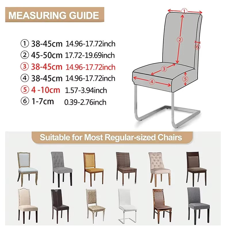 WANERQU Esszimmerstuhlbezüge aus Jacquard-Stoff in Beige, elastische Stretch-Schonbezüge für Küchenstühle, 2er-Set - Bild 2