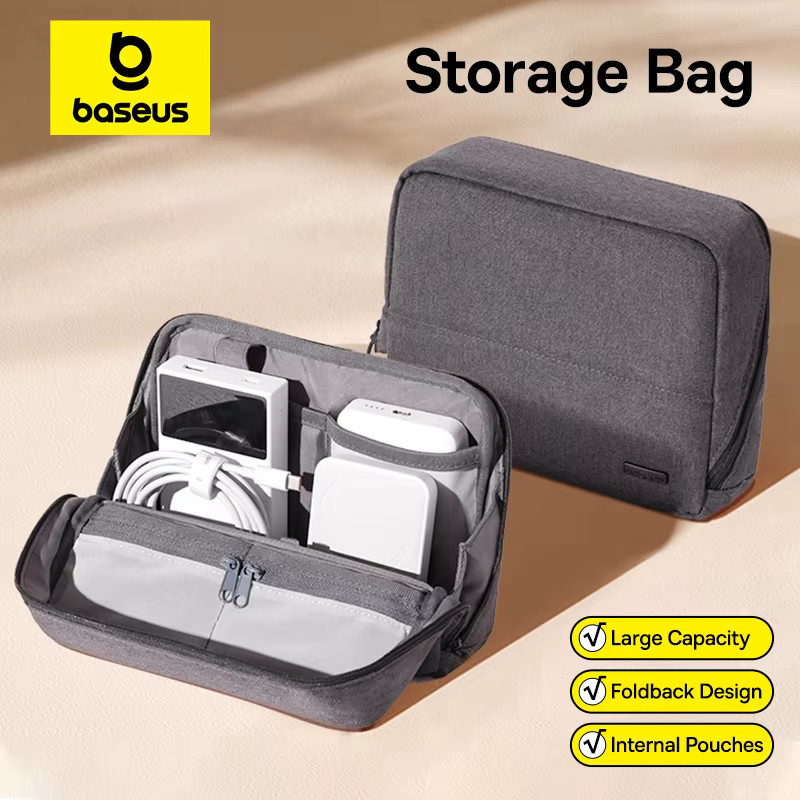 Baseus Elektronischer Organizer und Handy-Aufbewahrungstasche für iPhone 17 und Samsung, wasserdicht, Schwarz/Grau - Bild 2