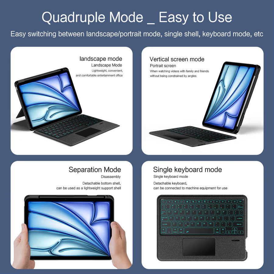 Apple Smart Magic Keyboard für iPad Pro 11 Zoll (1./2./3./4. Generation) und iPad Air 11 Zoll (M4, M3, M2, 4./5. Generation) mit Touchpad und Hintergrundbeleuchtung in Schwarz - Bild 3