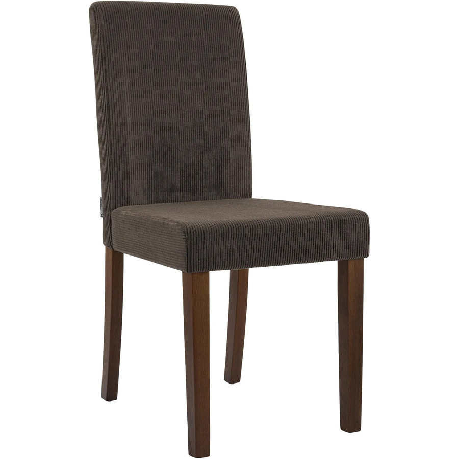 DELUKE Esszimmerstuhl DALAN in Cord Braun mit Kautschukholz, B/T/H: 41 x 47 x 91 cm - Bild 2