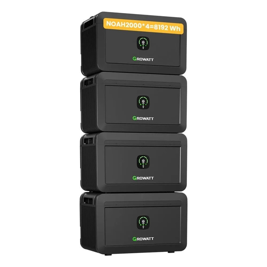 Growatt NOAH 2000 Solarspeicher Set aus 4 Einheiten, Farbe Schwarz, Gesamtkapazität 8192Wh für dein Balkonkraftwerk - Bild 2