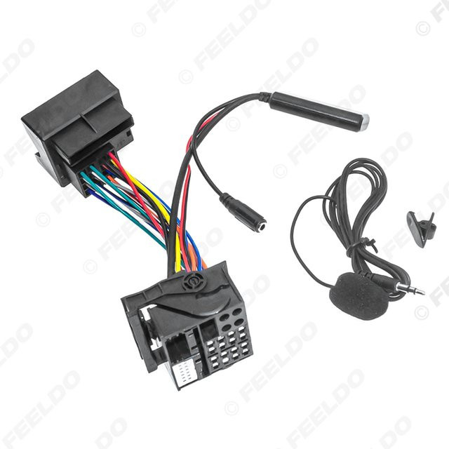 FEELDO Bluetooth Modul mit AUX-in für BMW X5 X3 Z4 E83 E85 E86 E39 E53, 16Pin Stereo Kabelbaum, Schwarz - Bild 1