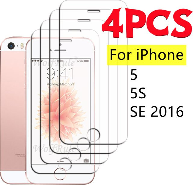 Apple Displayschutzfolie aus gehärtetem Glas 9H für iPhone 5, iPhone 5S und iPhone SE 2016, transparent - Bild 1