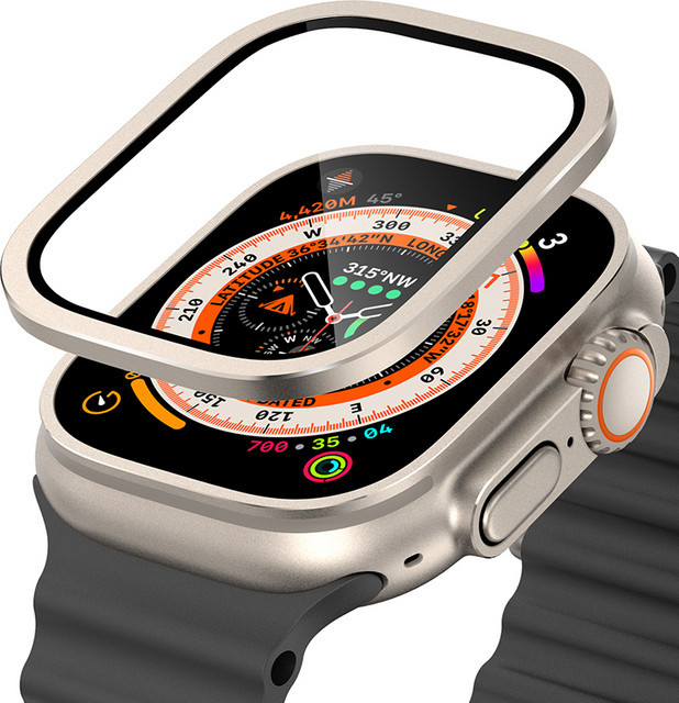 Displayschutz für Apple Watch Ultra, Titan-Metallrahmen, 49 mm - Bild 1