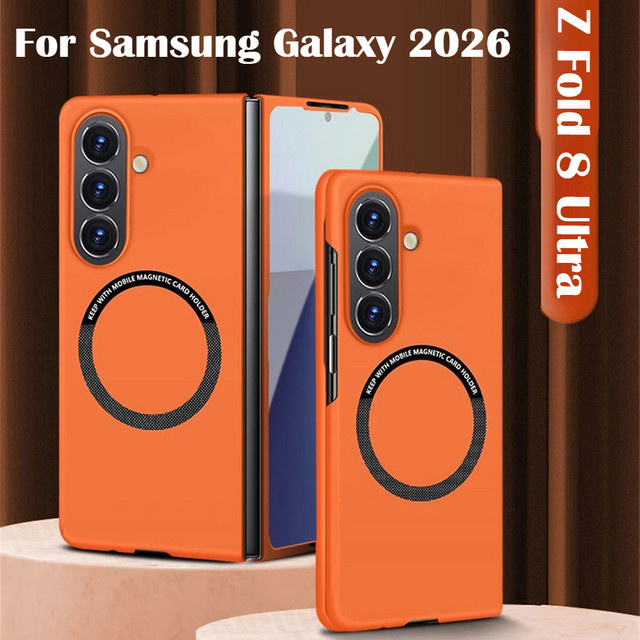 Ultradünne und hautfreundliche PC-Schutzhülle für Samsung Galaxy Z Fold (kompatibel mit Fold 8, 7, 6, 5, 4, 3) mit MagSafe für kabelloses Laden, Farbe: Orange - Bild 1