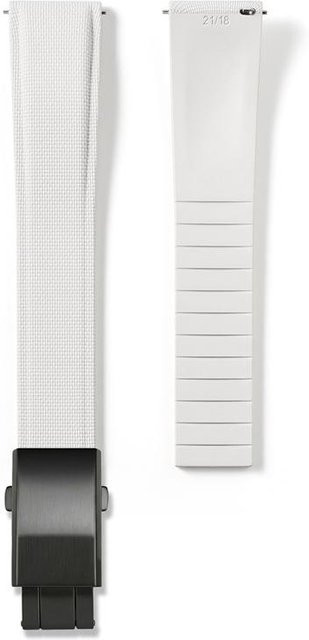 PINSENDA Uhrenarmband FKM-Gummi, 21mm, schwarz/weiß, Herren - Bild 1