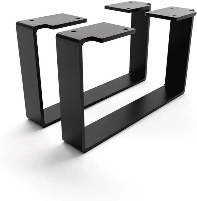 HEVVA Möbelfüße LUXEMBURG 2er Set Schwarz Höhe: 15 cm, Tiefe: 25 cm - Bild 1
