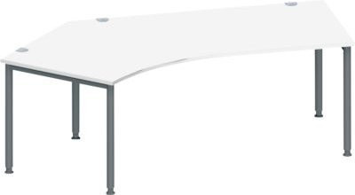 Schäfer Shop Genius Winkelschreibtisch MODENA FLEX 135 Grad mit drehbarer Platte, Ansatz links, weiß/anthrazit - Bild 1