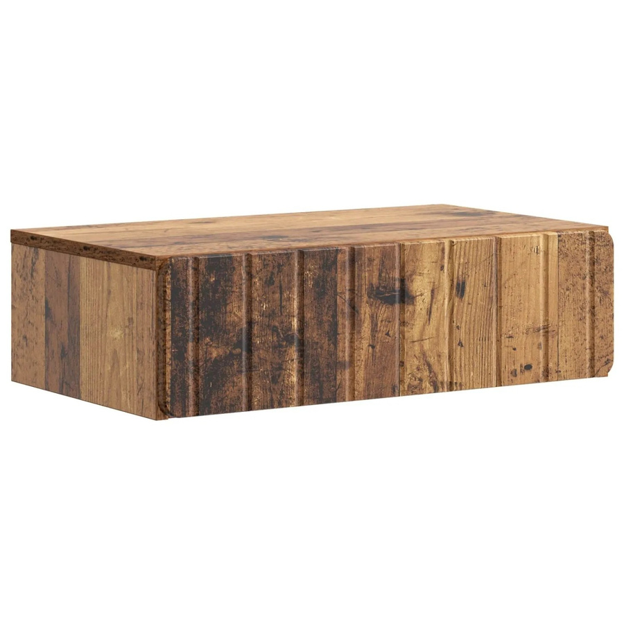 vidaXL Wandmontierter Beistelltisch aus Altholz in Braun, B/T/H: 59 x 34,5 x 17 cm - Bild 2