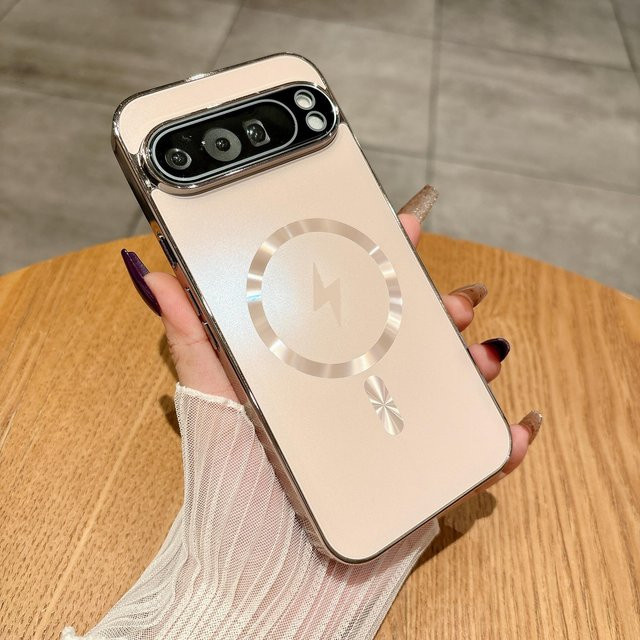 Luxus Beschichtung AG Magnetische MagSafe Hülle für Google Pixel 10 9 Pro XL 8 7 6 in Schwarz oder Beige, Stoßfestes Mattes Cover mit Displayschutz - Bild 1