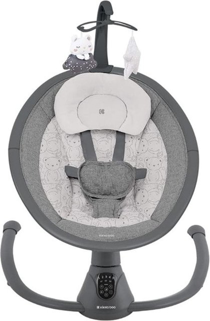 Kikkaboo elektrische Babywippe Twiddle mit Schaukelfunktion, Fernbedienung und Timer in Dunkelgrau - Bild 1