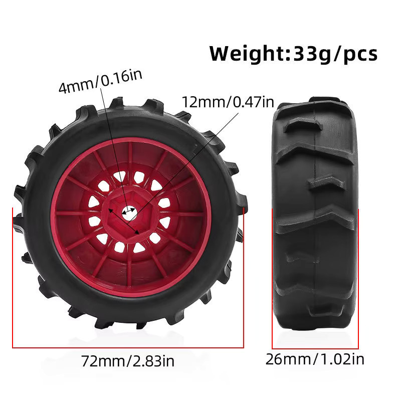 Desert Short Course Truck Sand, 4-teiliges Set, 72 mm Reifen, 12 mm Radsechskant, 1:16 - Bild 2