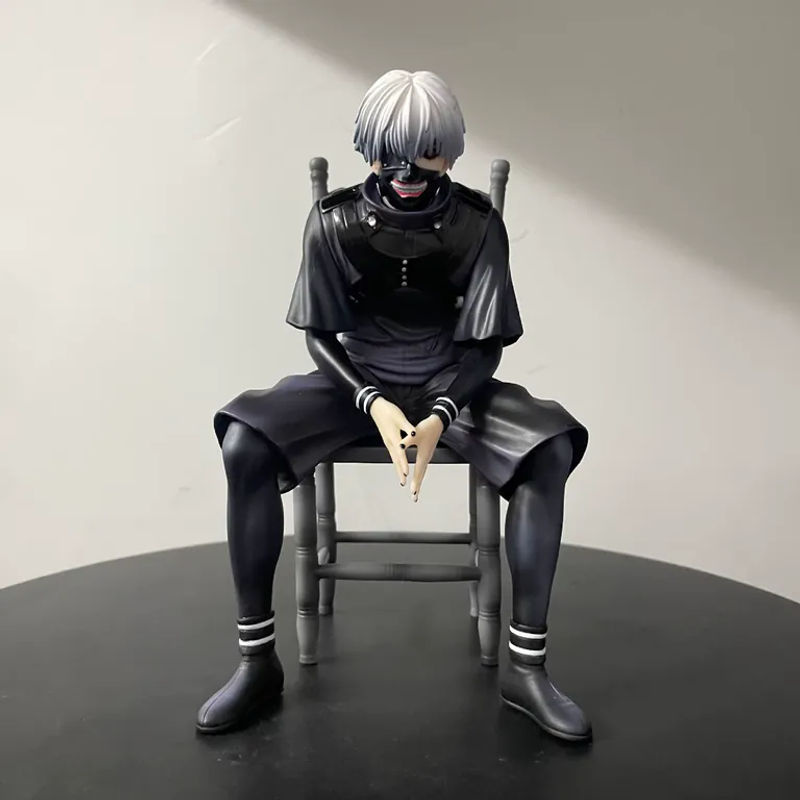 Bandai Tokyo Ghoul Kaneki Ken Actionfigur in Schwarz, Sitzende Version mit Stuhl, PVC Modellpuppe, Höhe: 17 cm - Bild 3