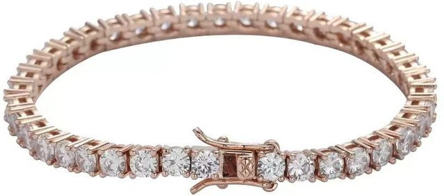 Global Finds Tenniskettenarmband, Kupfer, Zirkonia, Diamant, gray, Unisex, 16cm - Bild 1