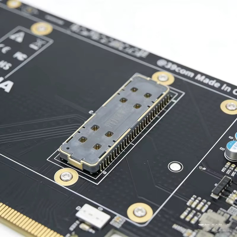 Nvidia SXM2 auf PCIe-Adapter 2U mit 6-lagiger goldener Leiterplatte passend für Tesla P100 und V100 in Schwarz - Bild 2