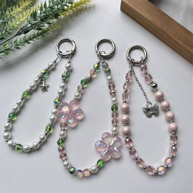 FFFAS Kristallperlen-Handykette Luxus Handgelenkband als universelles Armband für Deine Handyhülle - Bild 1