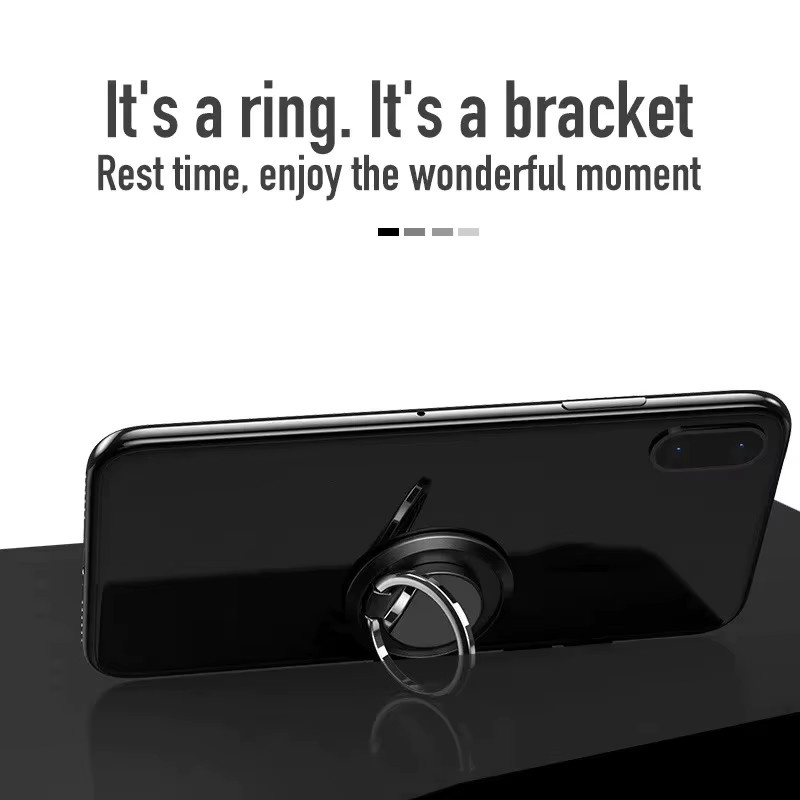 Universeller magnetischer Aufkleber-Pad für dein Smartphone mit 360 Grad drehbarem Fingerringhalter und Handy-Ständer in Schwarz - Bild 5