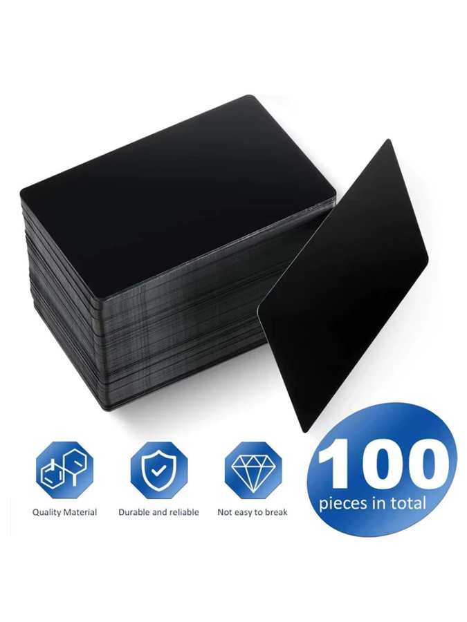 Selbstgestaltbare Aluminium-Visitenkarten in Schwarz für DIY Gravur und Laser CNC - Bild 7